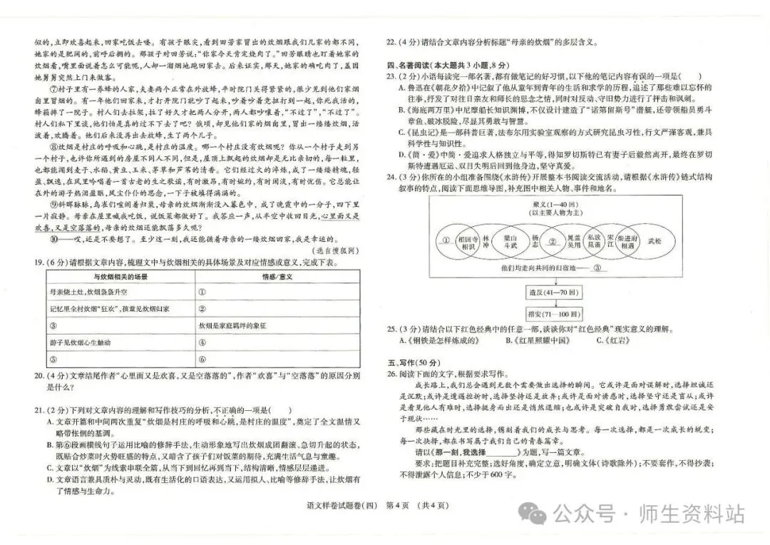 《2026江西省语文中考样卷模拟卷6套|附答题卡和答案》初中学业水平样卷电子版pdf可直接下载 第17张