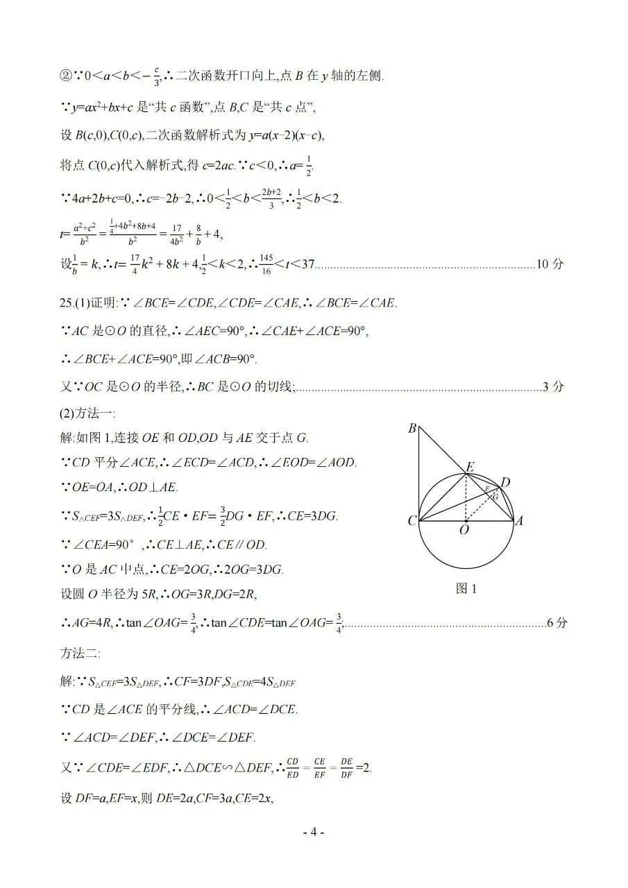 2026年中考适应性考试(长沙县统考)数学试卷及参考答案 第7张