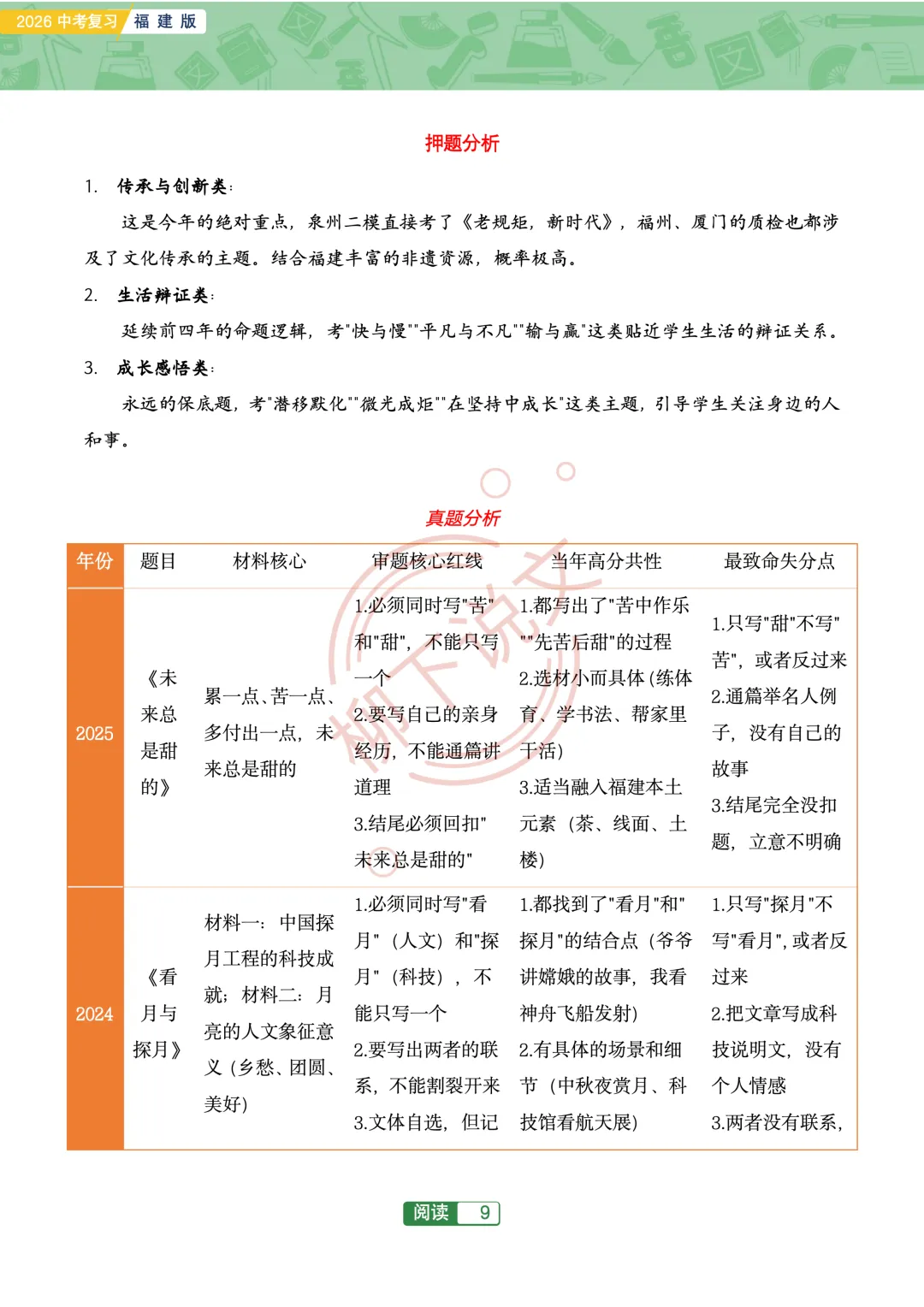 2026福建中考语文-“猜题”研究 第10张