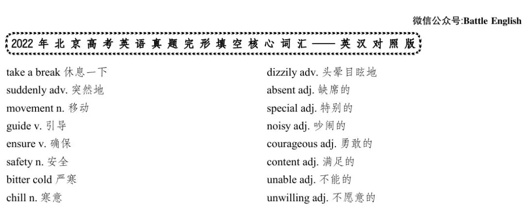 2020年-2025年北京高考英语真题语法填空核心词汇汇总(免费下载) 第4张 2020年-2025年北京高考英语真题语法填空核心词汇汇总(免费下载) 第4张