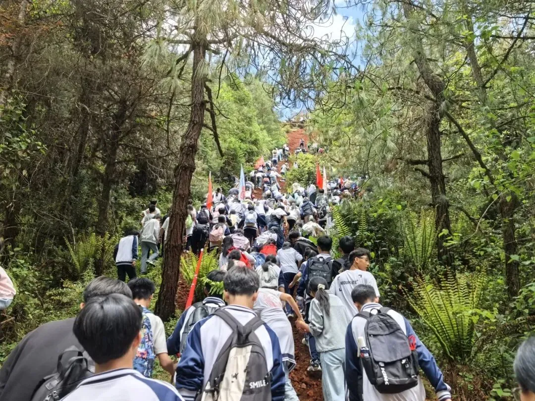 踏歌而行赴山野 砺志拼搏战中考——腾冲市中和中学九年级登顶打鹰山开展励志拓展活动 第33张
