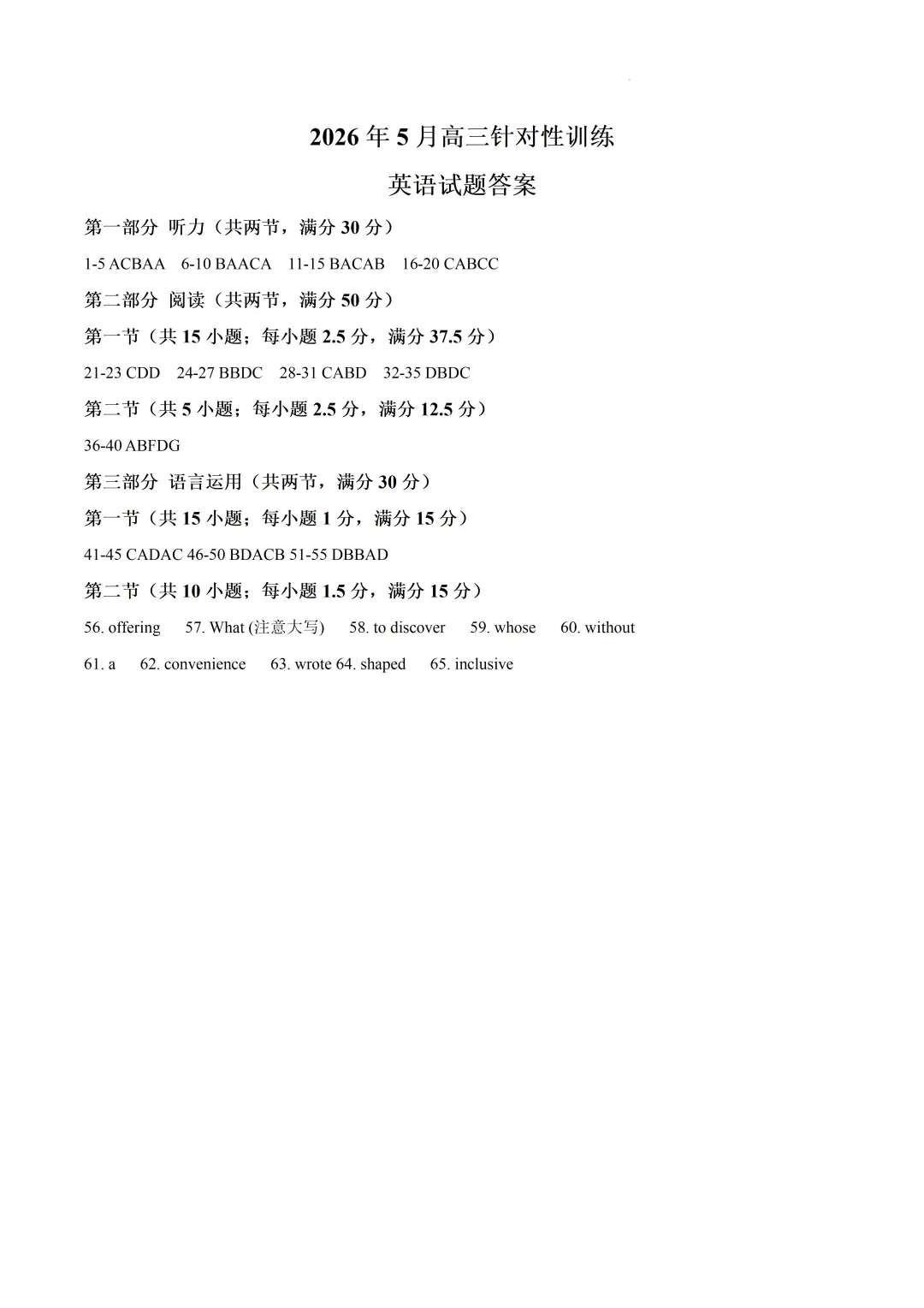 山东济南市2026届高三针对性训练英语试卷及答案 第17张 山东济南市2026届高三针对性训练英语试卷及答案 第17张