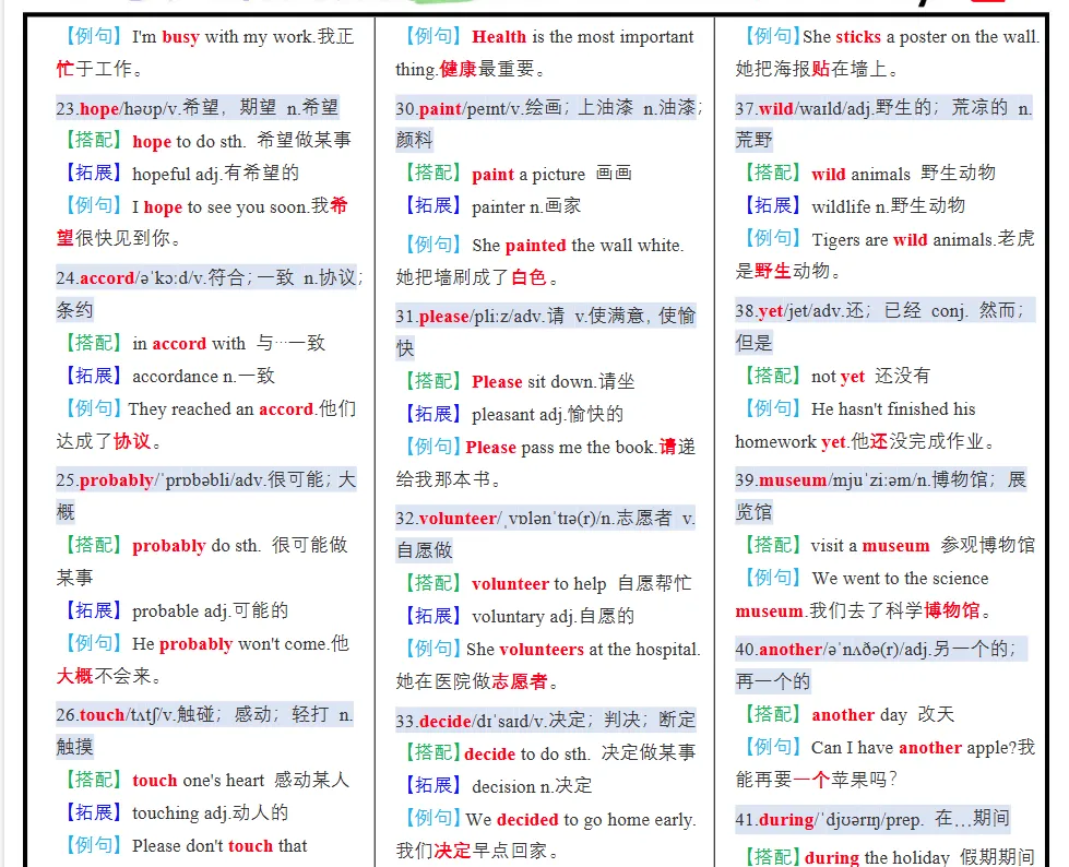 2026年中考英语高频词汇688词PDF电子版下载(含背诵版和默写版带例句) 第4张 2026年中考英语高频词汇688词PDF电子版下载(含背诵版和默写版带例句) 第4张