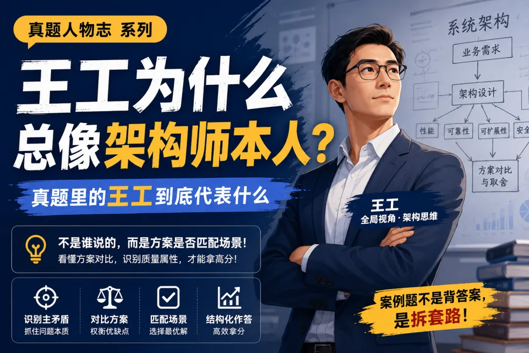 王工为什么总像“架构师本人”?真题里的王工到底代表什么?——别再背“谁对谁错”了,命题人真正想考的是:你有没有架构判断力 第1张