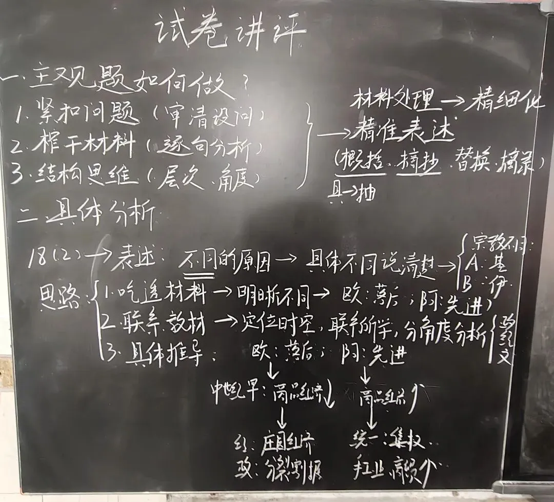 板书:试卷评讲(1)(内附试卷以及答案) 第1张