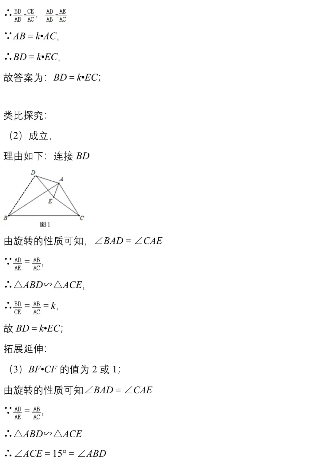 中考数学模拟卷几何探究类压轴题精编20例 第51张