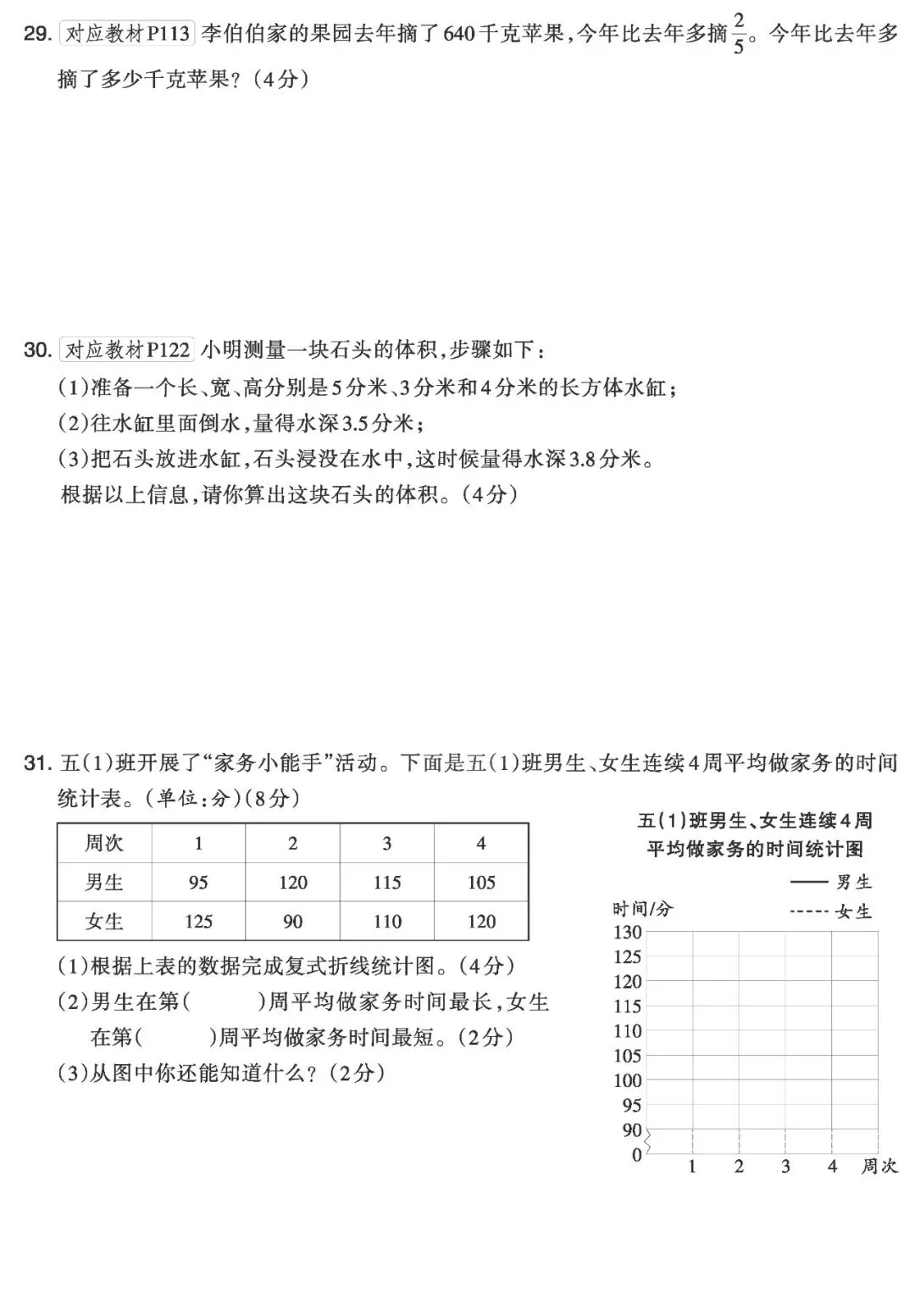 【试卷】五下苏教数学《期末摸底试卷》共2套,含答案,免费下载 第13张