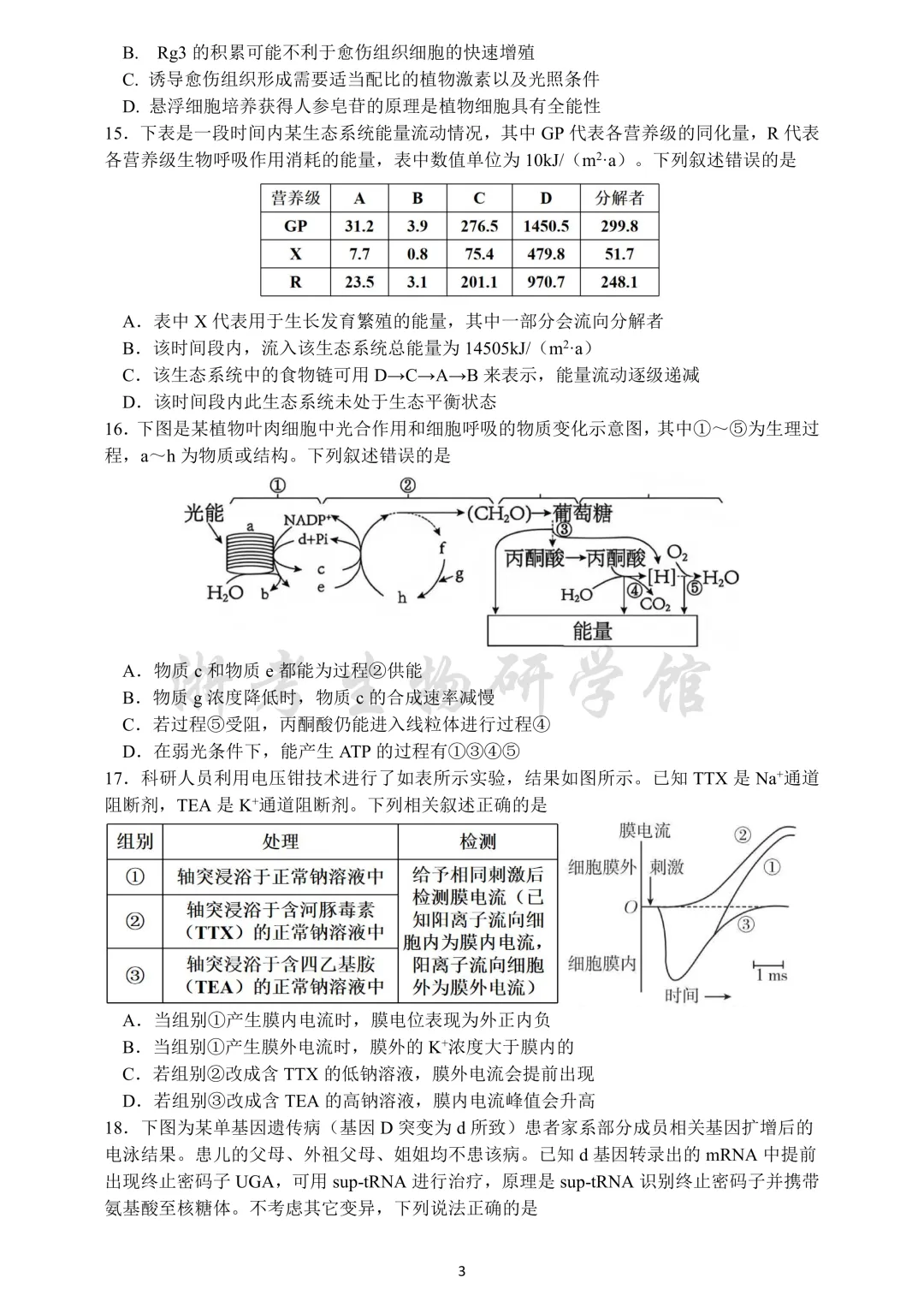 大题稍难|2605 浙江省镇海中学高三校模拟考试生物试卷、答案及解析 第5张