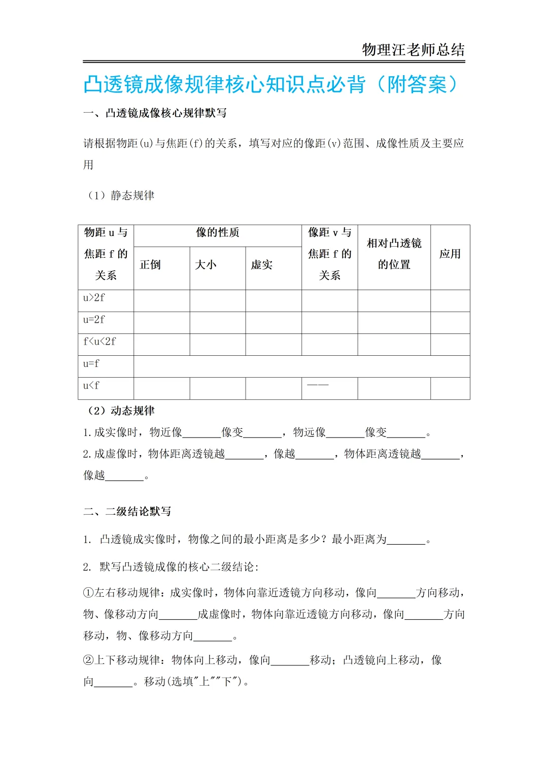 家长必看|中考物理凸透镜成像解题技巧,帮孩子避开失分坑! 第1张