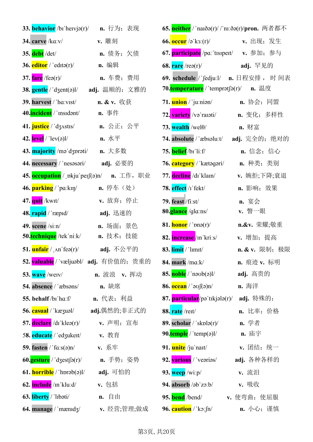 2026最新中考英语常考960个高频词(史上最全)PDF版可打印! 第5张
