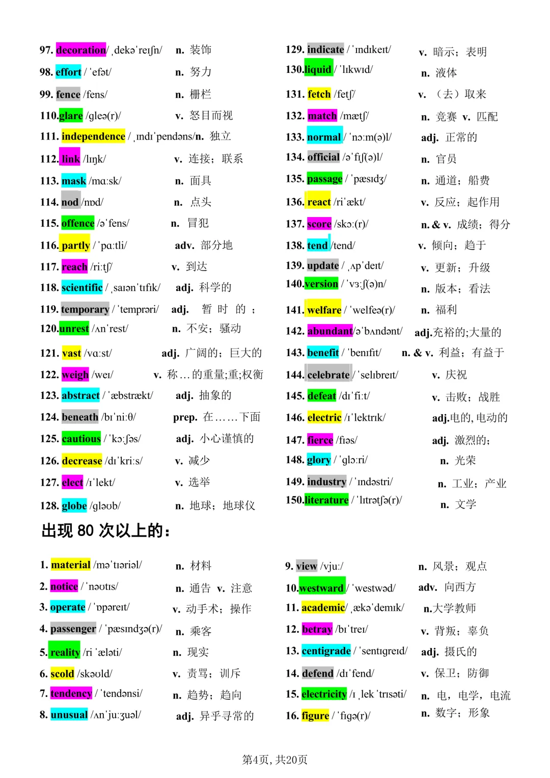 2026最新中考英语常考960个高频词(史上最全)PDF版可打印! 第6张
