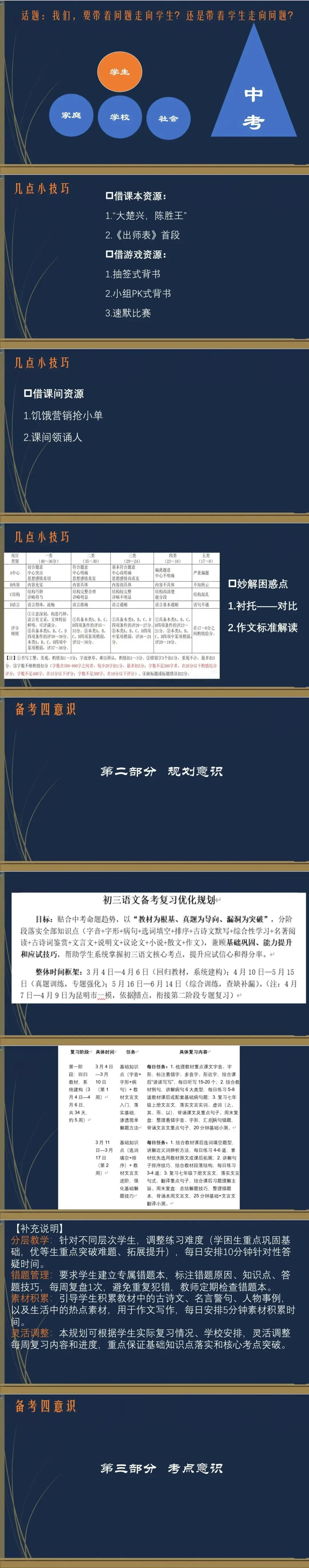 初中初三中考语文复习冲刺备考策略讲座ppt课件 第2张