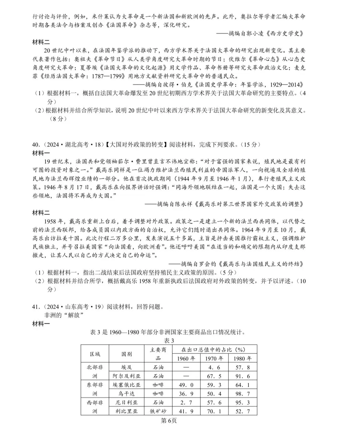 2009-2025年:法国史高考历史真题专练 第6张