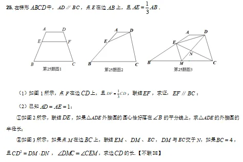 2024年上海中考数学第25题满分解法+中考试卷 第5张