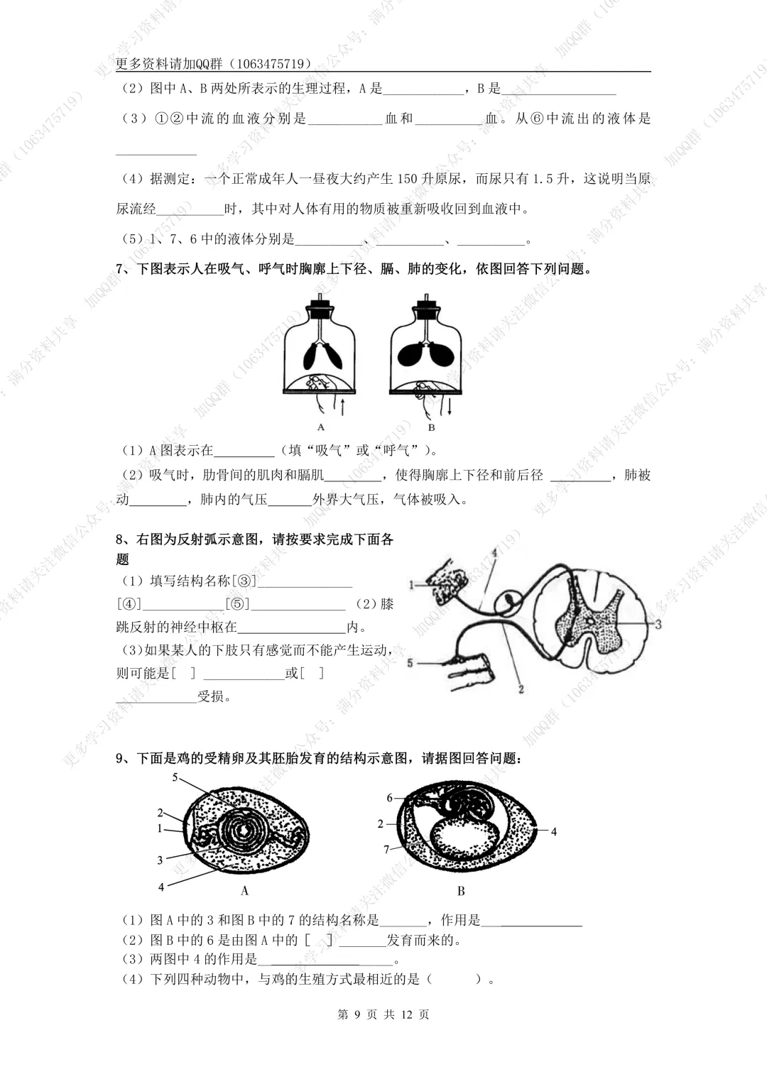 【初中生物】中考生物高频考点(结构图+知识点)(pdf分享) 第10张 【初中生物】中考生物高频考点(结构图+知识点)(pdf分享) 第10张