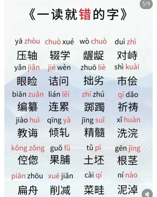 中考语文易错字词一读就错的字 第6张