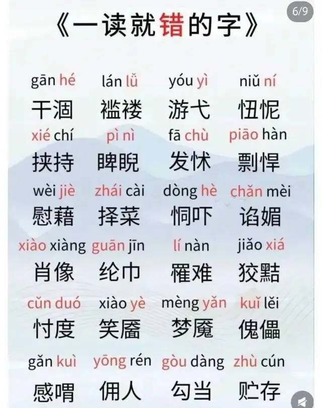 中考语文易错字词一读就错的字 第7张