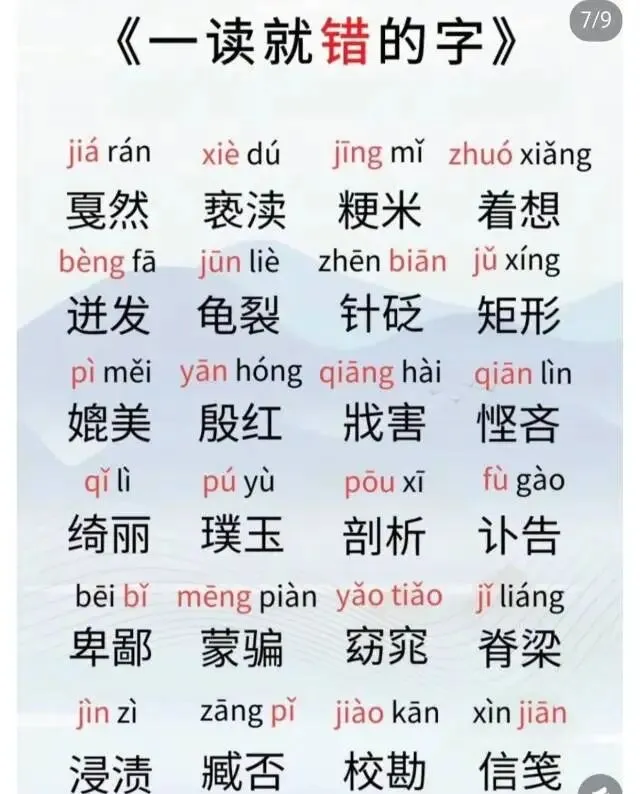 中考语文易错字词一读就错的字 第8张