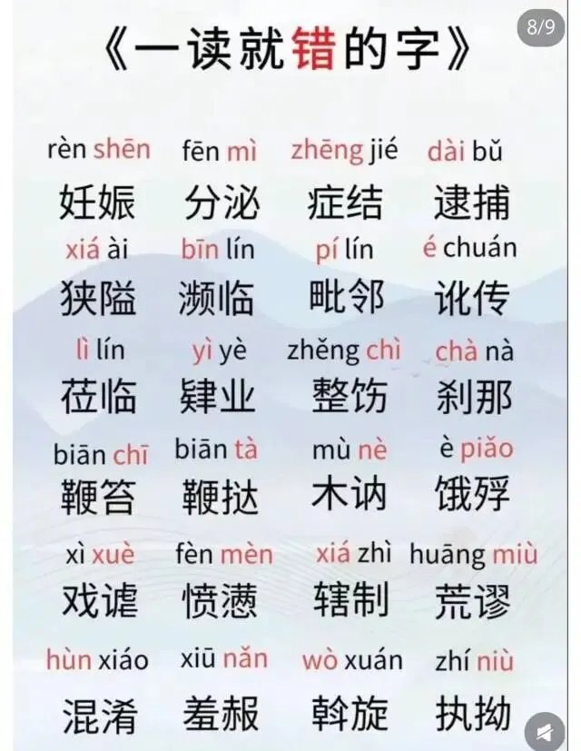 中考语文易错字词一读就错的字 第9张