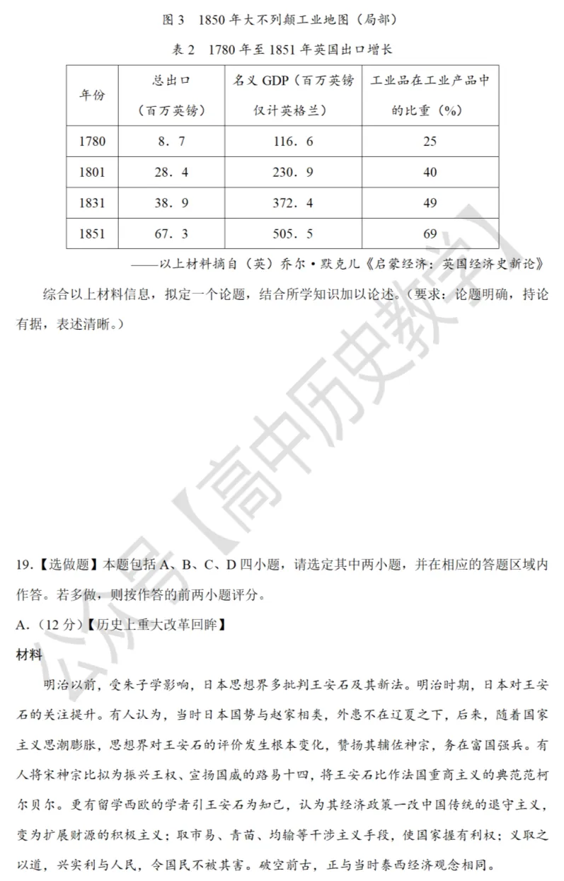 高考真题|2021年高考江苏卷历史试题和答案 第7张