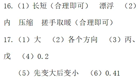 中考物理练习20260515试卷及答案 第8张