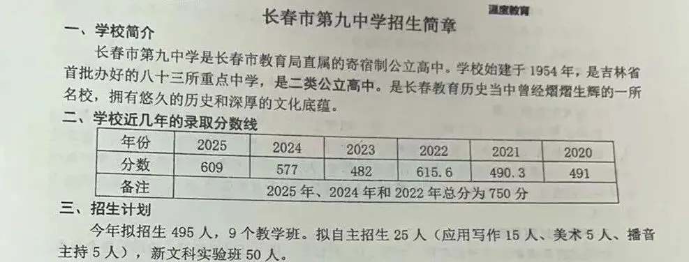 重磅!2026长春高中招生计划+中考新政全解析 第26张