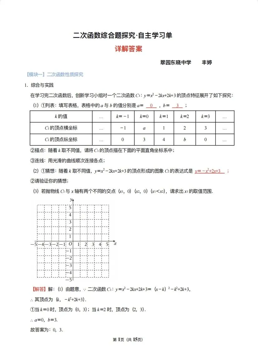 罗湖区中考备考“百师助学”课程之第4讲《二次函数综合题探究》——丰婷 第7张 罗湖区中考备考“百师助学”课程之第4讲《二次函数综合题探究》——丰婷 第7张