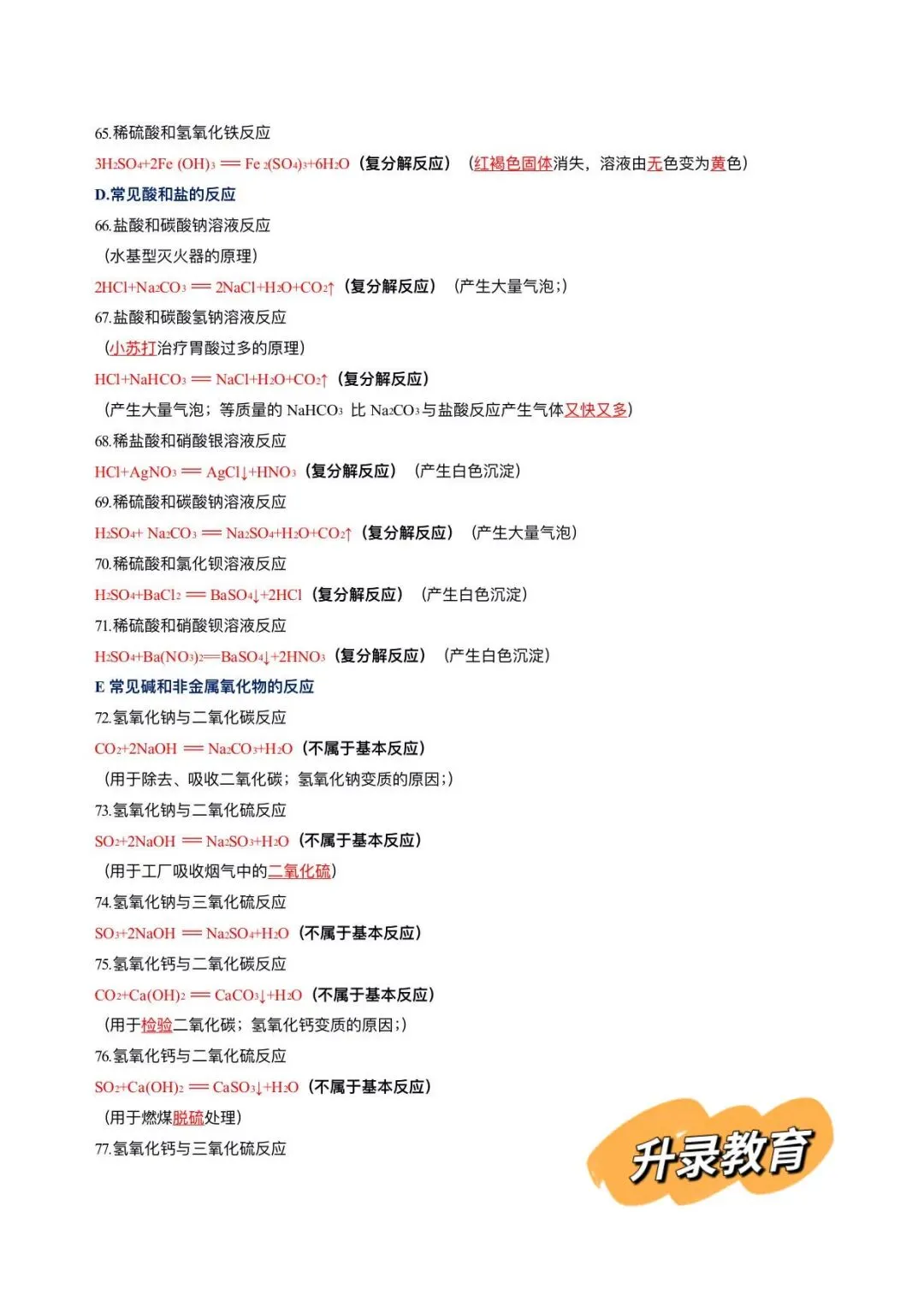 云南孩子速记:中考化学方程式大全(100个) 第13张