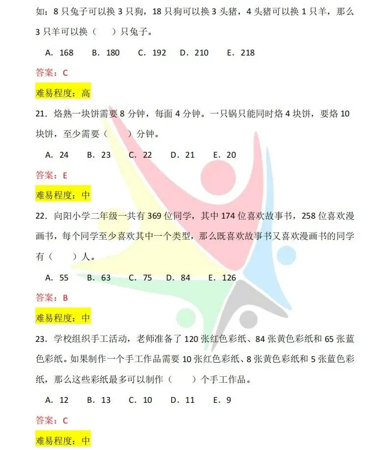 最新!第37届YMO初赛第一赛区真题+答案(1~6年级) 第14张