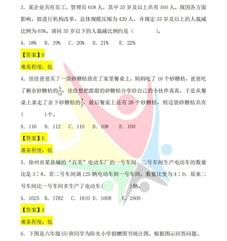 最新!第37届YMO初赛第一赛区真题+答案(1~6年级) 第42张