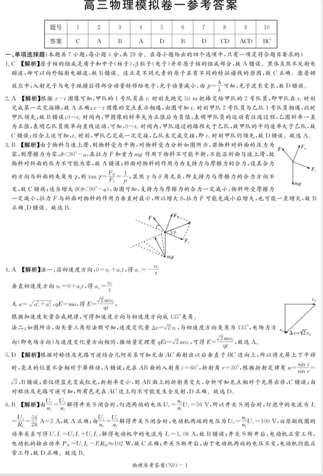 【信息卷】长郡中学高三物理模拟试卷一 第9张