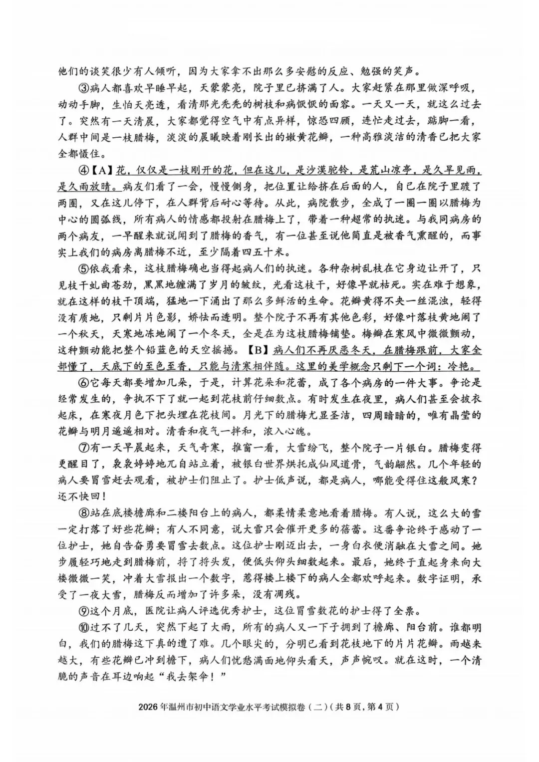 温州中考模拟|2026年5月浙江省温州中考模拟复习导引卷(一)(二)(三)「全科」试题(含答案;听力录音) 第58张