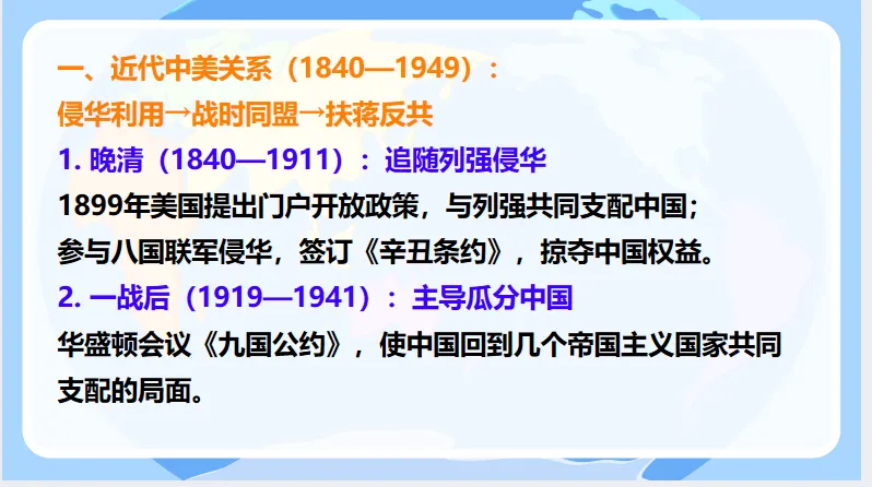 中考历史·冲刺课件【中美关系】 第5张 中考历史·冲刺课件【中美关系】 第5张
