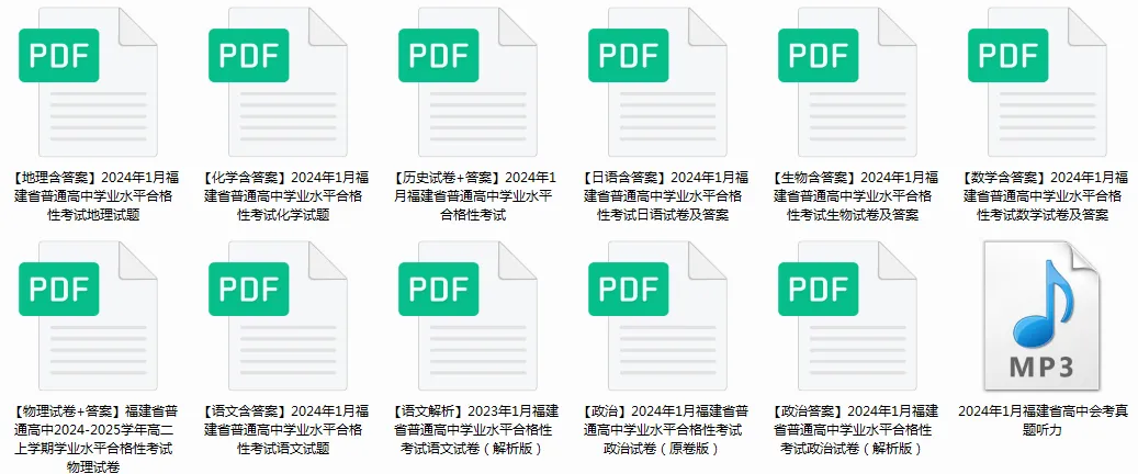 6月学考 | 福建20~25年学考真题卷!没领的抓紧啦! 第6张
