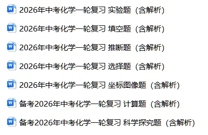 备考2026年中考化学一轮复习—题型专题 第8张