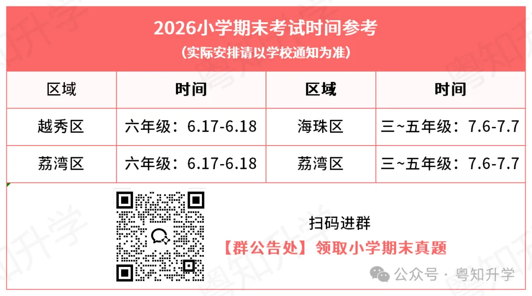 广州多校“期末考试时间”曝光(附期末真题) 第8张 广州多校“期末考试时间”曝光(附期末真题) 第8张