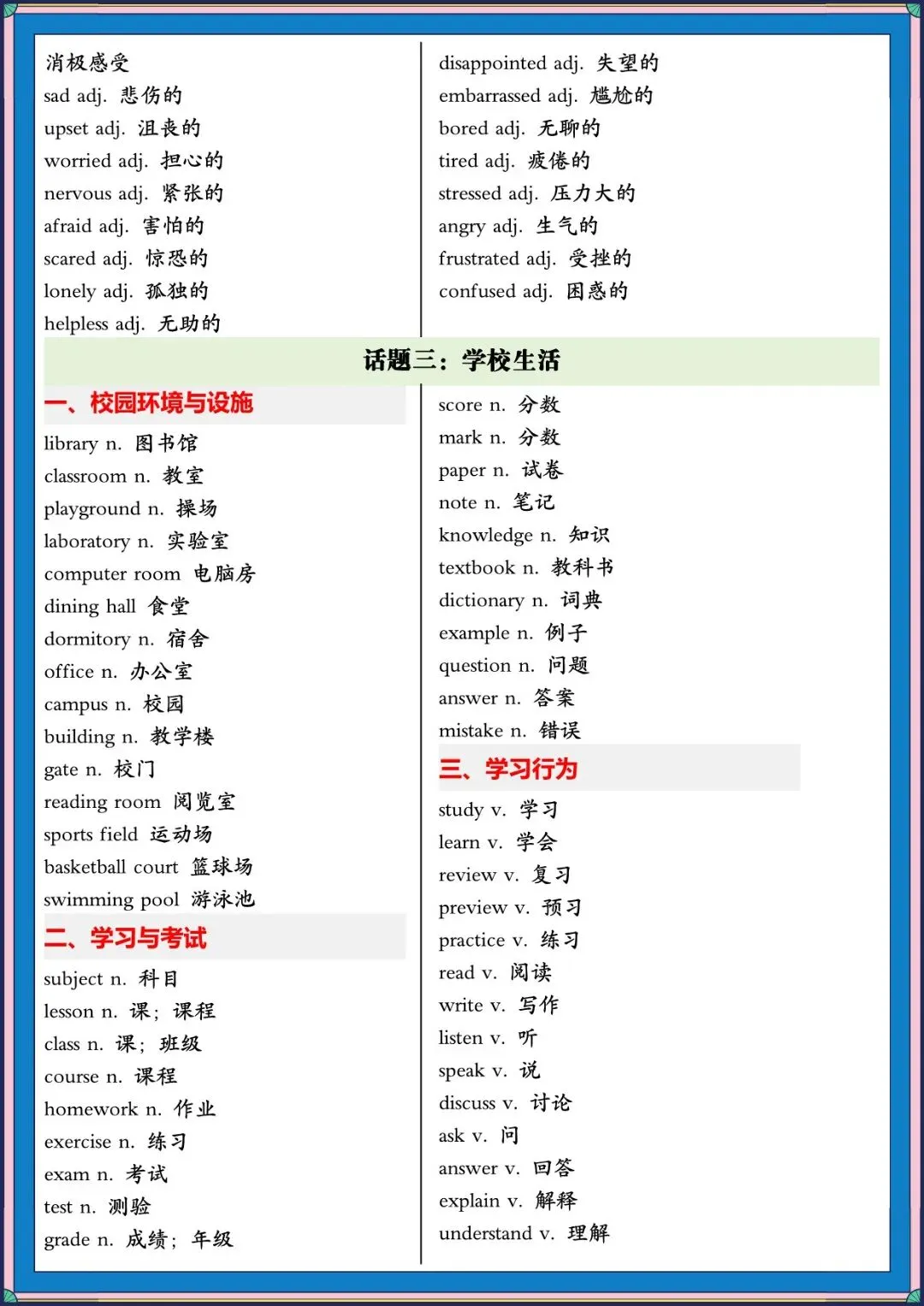 2026 春人教版中考英语写作满文必备高频单词+模板(背诵版)(电子版可打印) 第6张