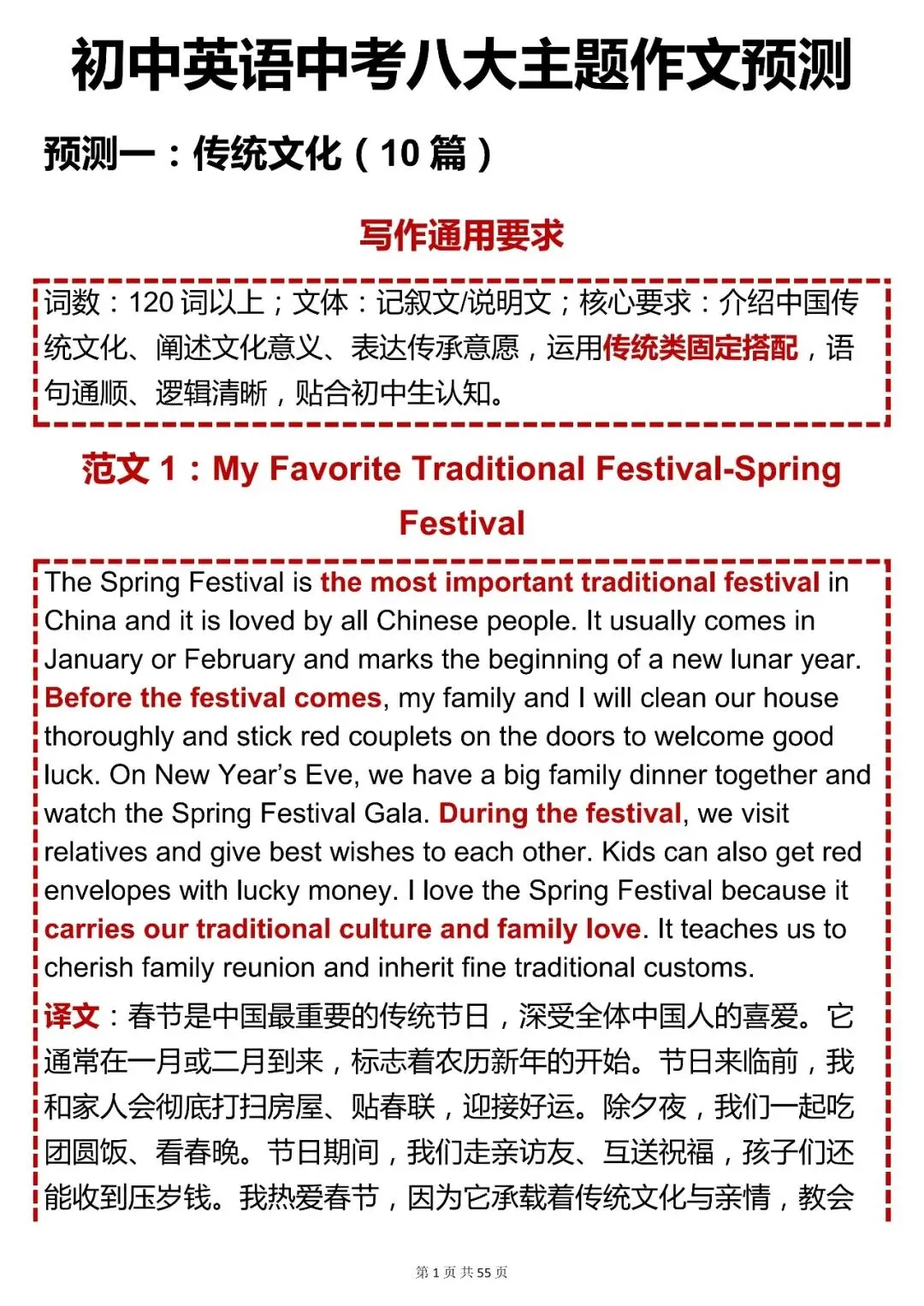 中考英语八大主题作文预测,打印出来晨昏勤读 第1张 中考英语八大主题作文预测,打印出来晨昏勤读 第1张