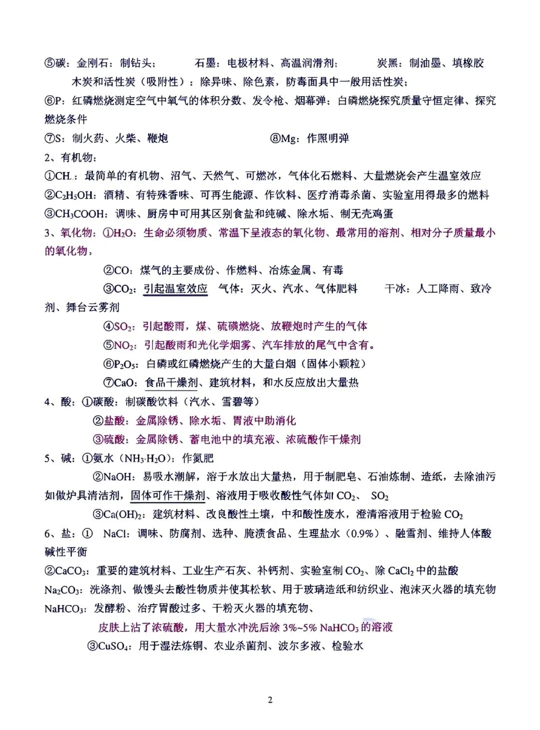 中考化学考前冲刺考点总结 第2张