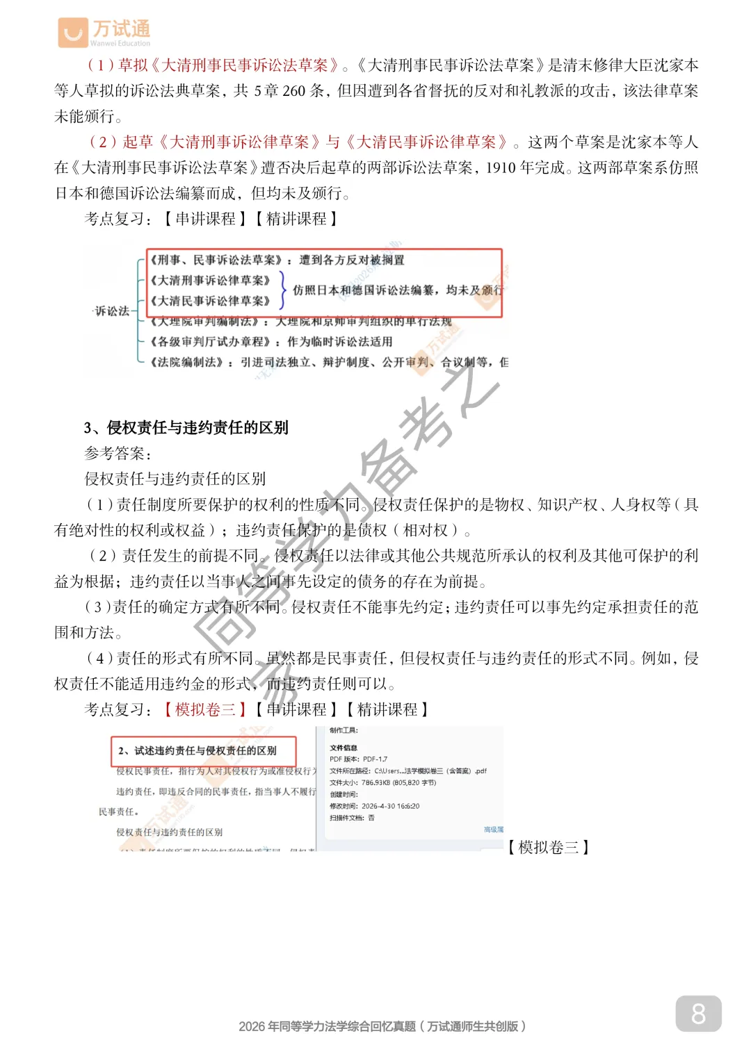 【法学真题完整回忆版】2026年同等学力法学综合国考真题覆盖90%+ 第8张
