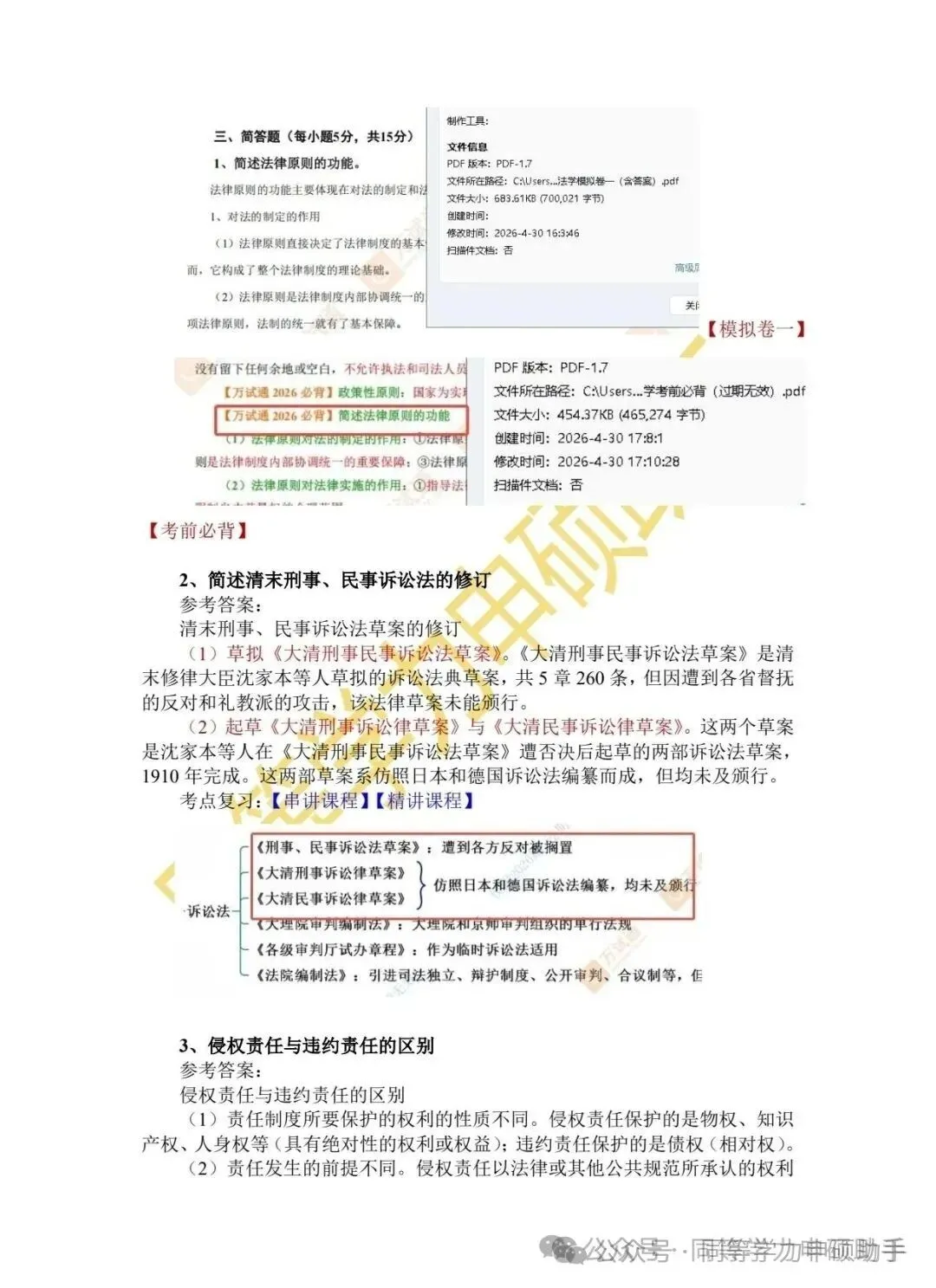 【法学完整版】2026年同等学力法学真题答案 第6张