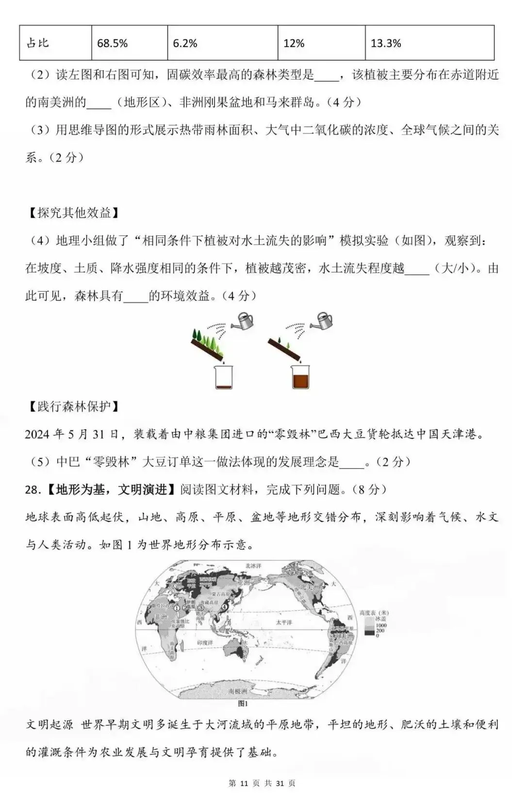 2026八年级地理会考真题预测(全国卷) 第6张