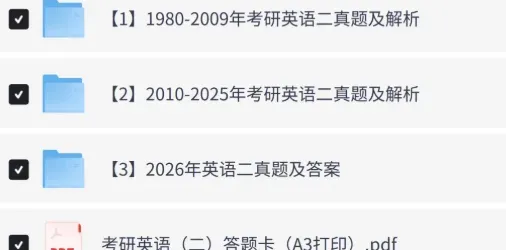 2026 考研英语真题 英一英二 1980-2026 全套 PDF 可打印 第2张
