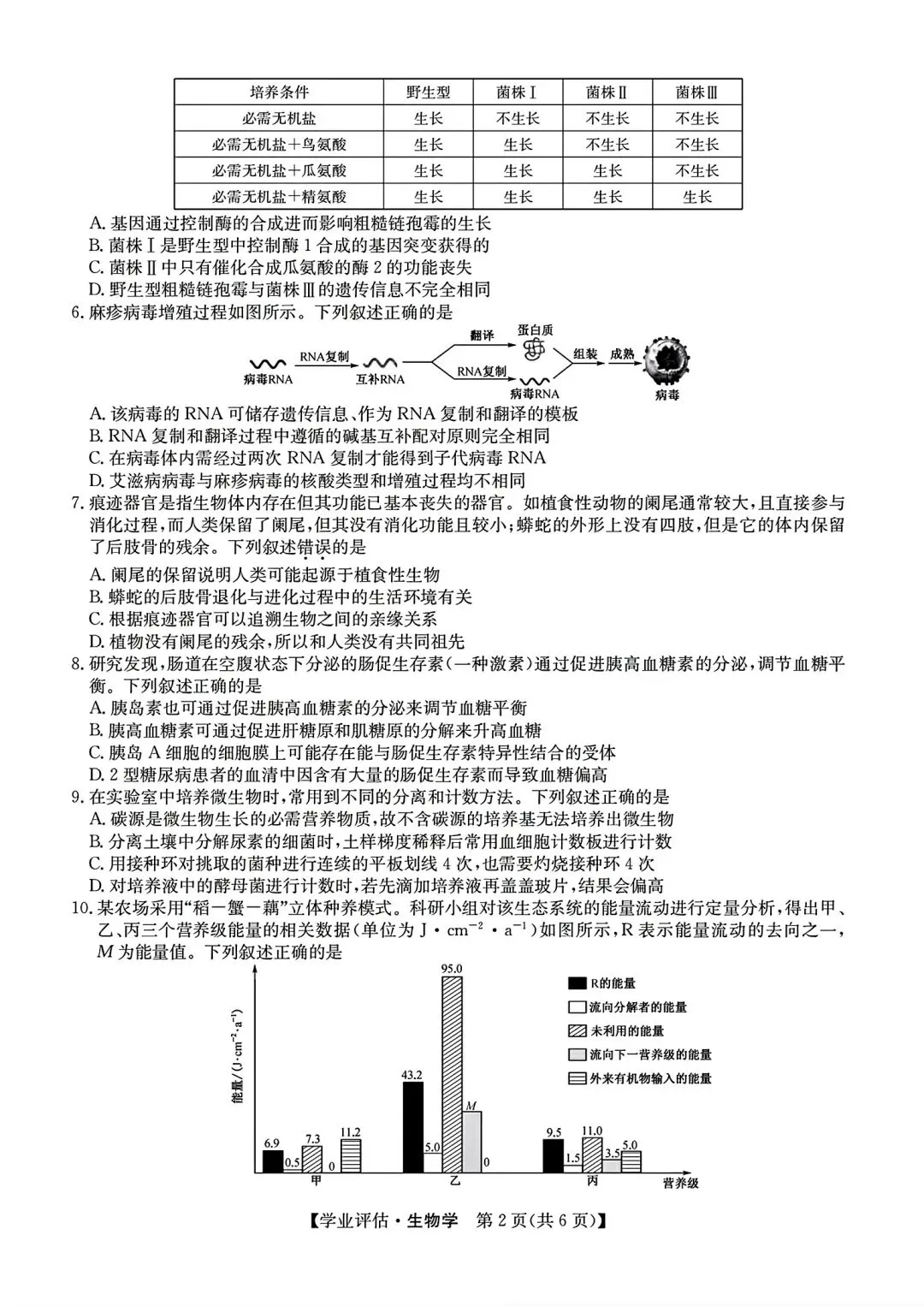 【试卷/高考】2025-2026九师联盟高三下5月生物(含答案)可下载 第2张
