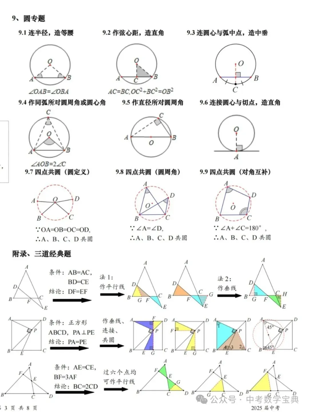 中考数学压轴题技巧+几何辅助线模型 第6张