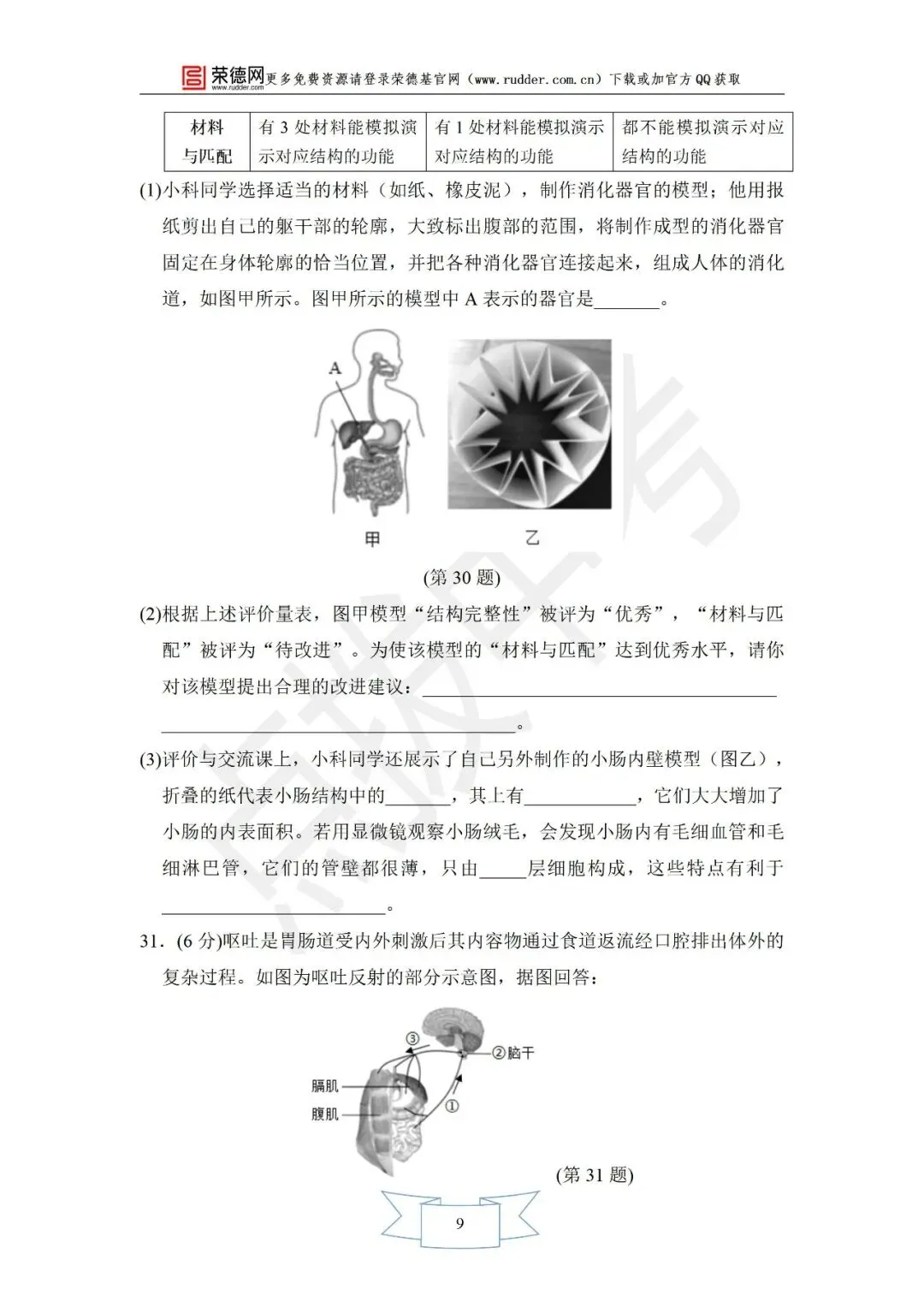 4月《点拨中考》福建专版 生物:主题五阶段卷 第10张
