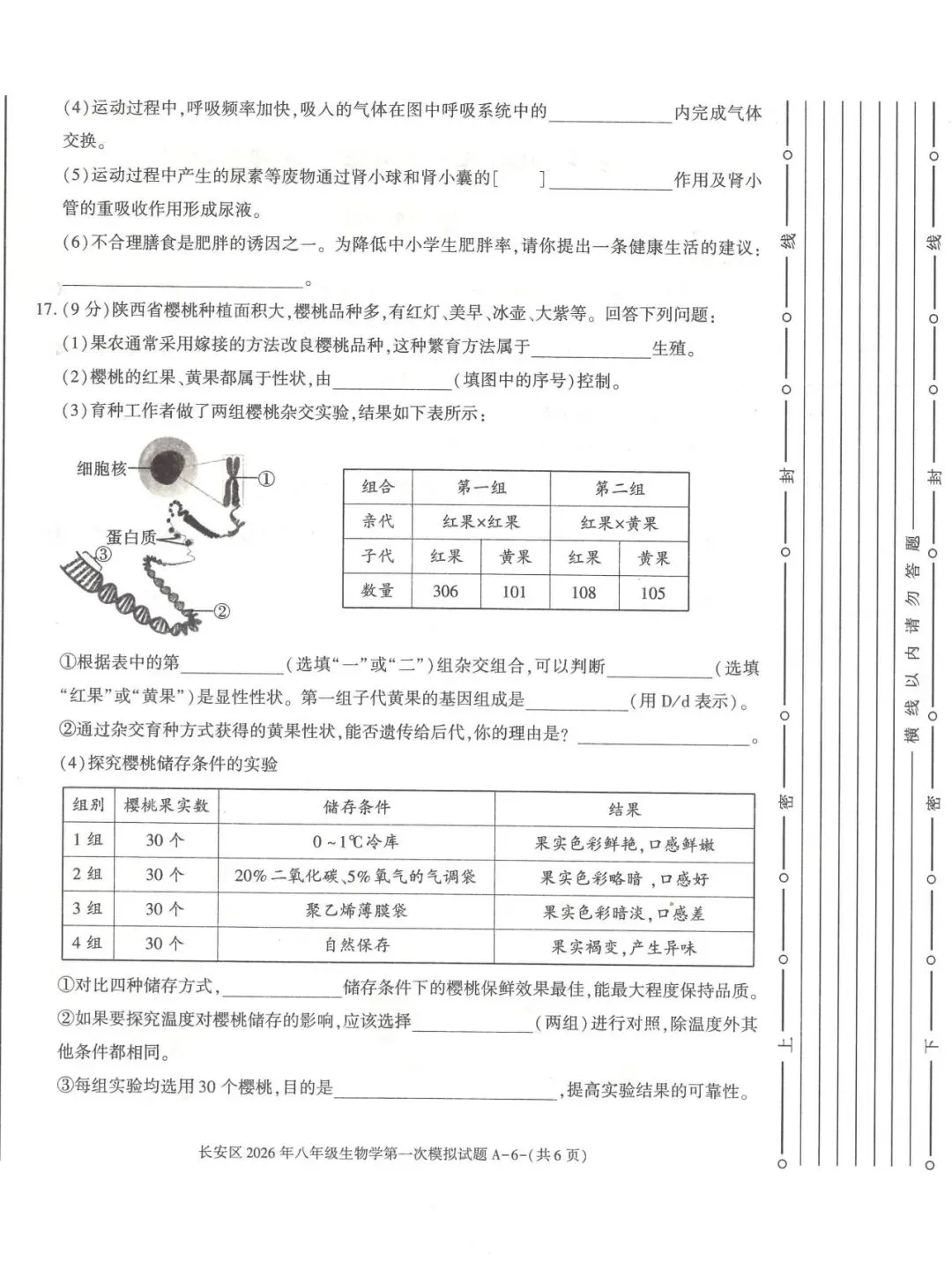 长安区2026年八年级第一次模拟考试 第6张