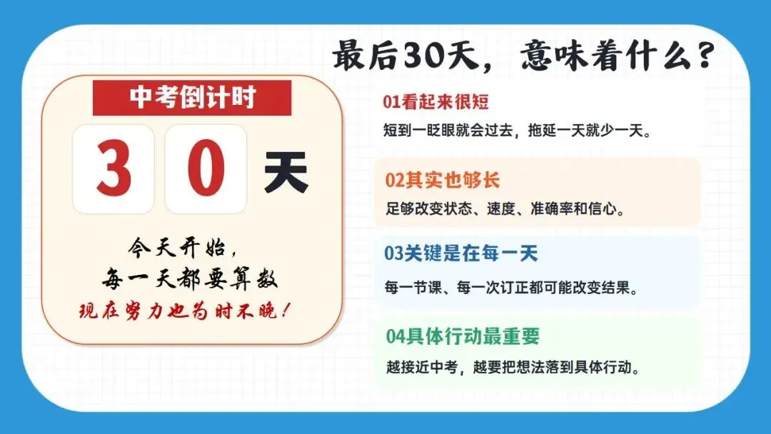 中考冲刺,决战30天!太燃了! 第3张