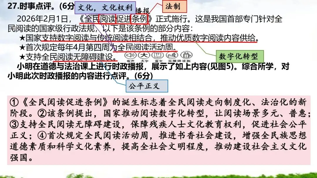 2026年厦门市初中毕业班年级模拟考试道德与法治试题及思维可视化指导 第17张