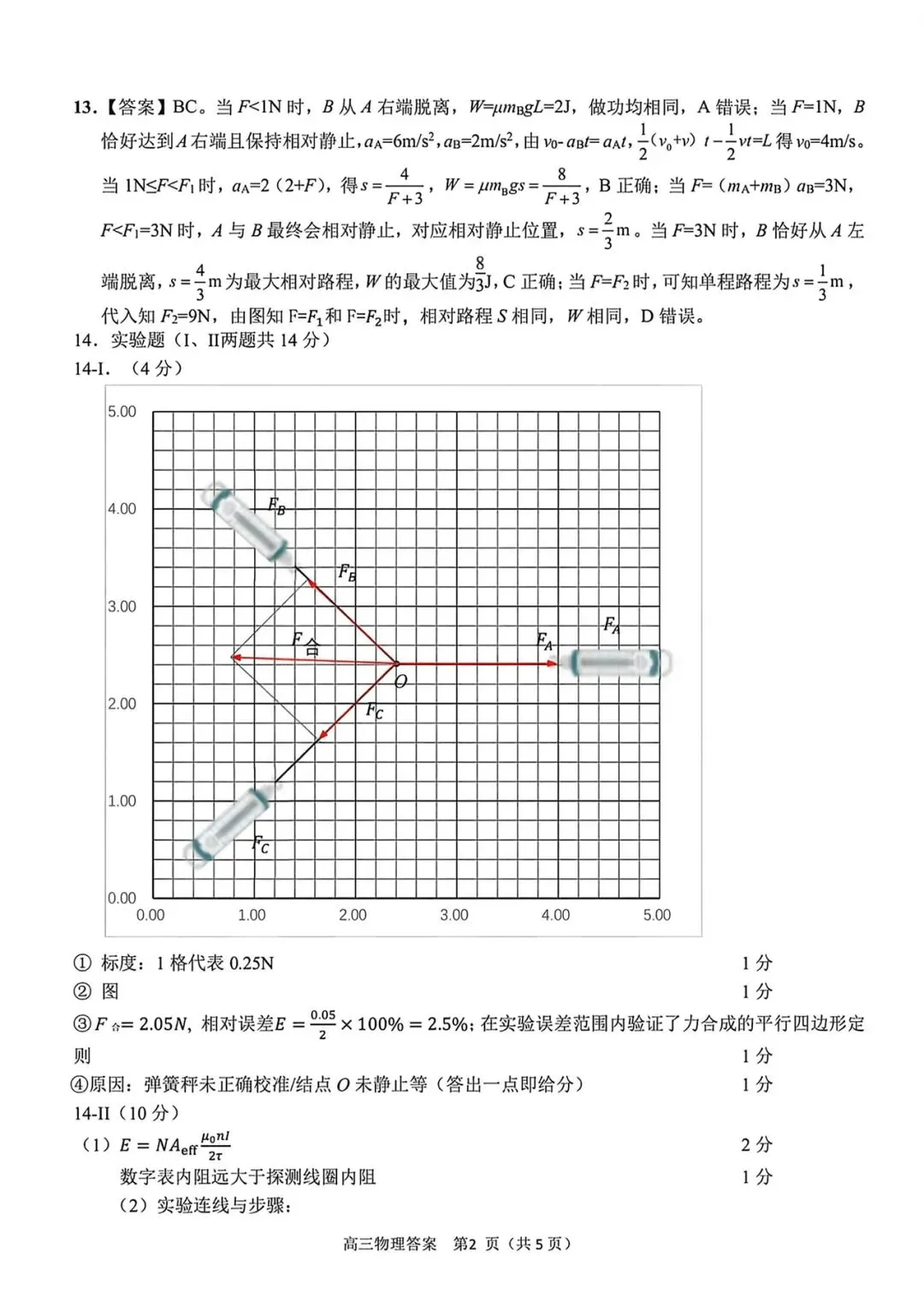 26年5月精诚联盟物理试卷详解(电子版) 第2张